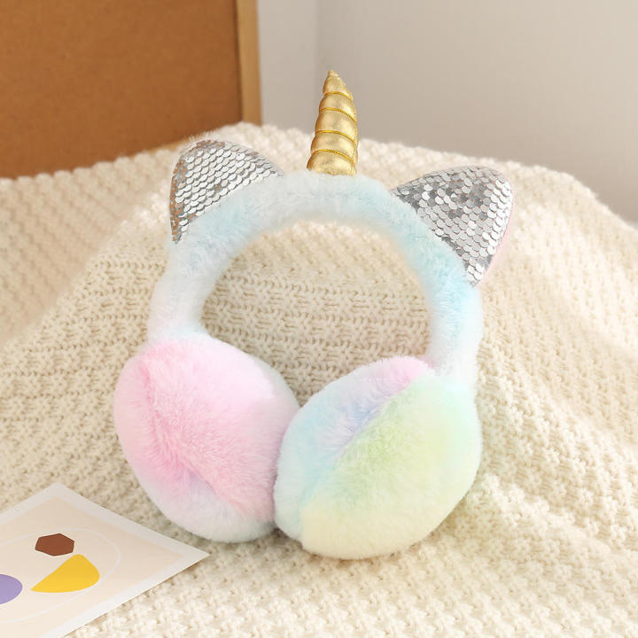 Unicorn%20earmuffs%20Unicorn%20Plush%20Headband%20Fluffy%20earmuffs%20Average%20size%20Children's%20earmuffs%20for%20Winter%20Outdoor%20activities%20Cold%20-%20Image%203