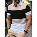 Mens Polo Short Sleeve Tops Fashion Mens Polo Clothing New Mens Printed Striped Polo Shirt Casual Plus Size Blouse.