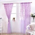 1PC Cute Voile Curtains Wicker Leaves Window Decor Transparent Curtains Pastoral Style Window Curtain Hot. 