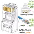 RJ45 EZ Pass Through Connector for Cat 5 Cat 6 Cat 7 Cable Network Unshielded RJ45 Plug Ethernet Gold Plated Network Connector Perforated Crystal Head White Cat5 Cat6 Passthrough 10 Pcs/25 Pcs/50 Pcs/75 Pcs/100 Pcs/200 Pcs/300 Pcs/400 Pcs/500 Pcs/1000 Pcs. 