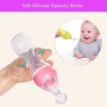 Silicone Baby Bottle Spoon Feeder 90ML Full Body Silicone (1ps) - Color as per stock. 