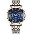 Fngeen Steel Belt Men'S Quartz Calendar Three-Eye Luminous Casual Watcherproof Men Colck. 