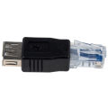 Female USB A to Male Ethernet RJ45 Plug Adapter New.