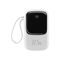 BASEUS Power Bank 22.5W 20000mAh Built-In Lightning & Type-c Cable Qpow 2 Digital Display Fast Charging Power Bank Black.