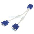 VGA Y Monitor Splitter Cable -White and Blue. 