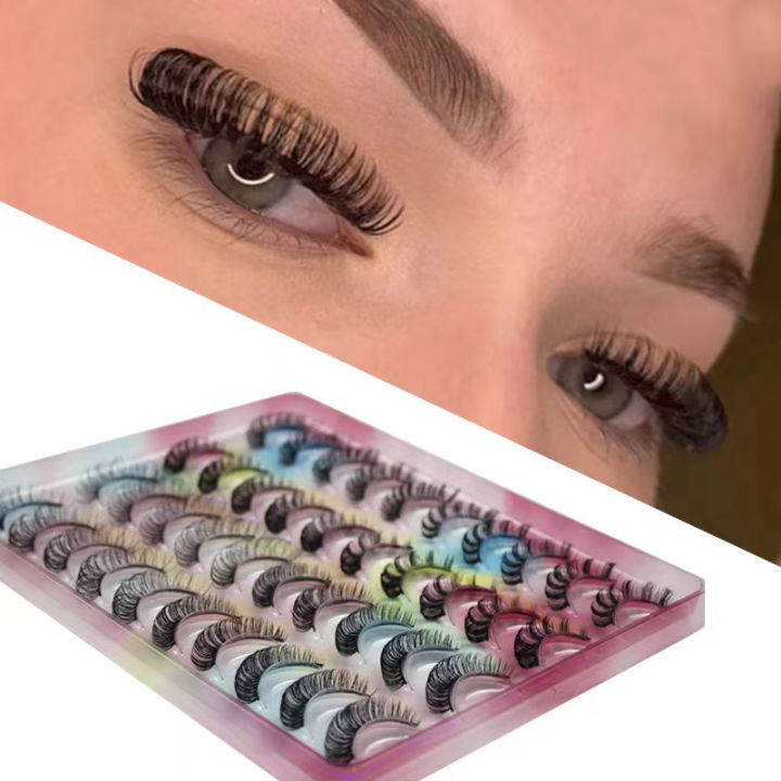 LTWEGO%20Lashes%205/10/20%20Pairs%203D%20Faux%20Mink%20Lashes%20Russian%20Strip%20DD%20Curl%20False%20Eyelashes%20Fluffy%20Volume%20Eyelash%20Extension%20Makeup%20-%20Image%203