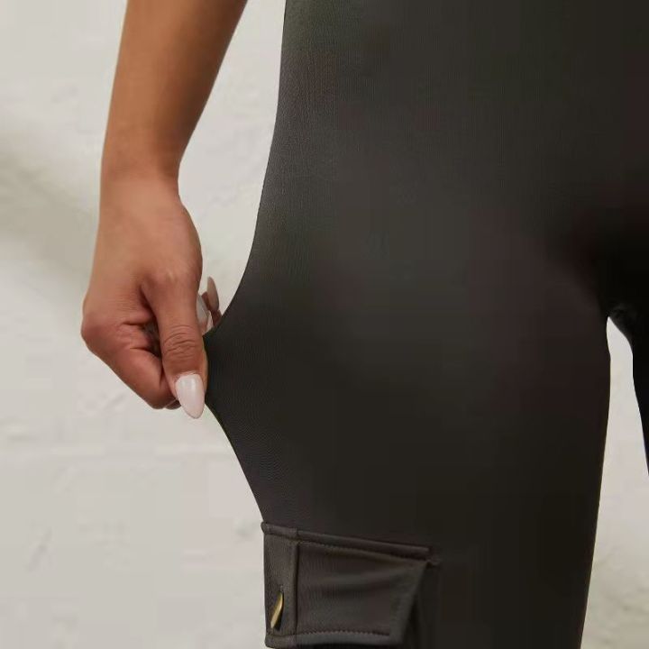 【Support-Cod】 Pockets Gym Leggings Women High Waist Fashion Fitness Pants Skinny Stretch Outdoors Comfortable Sport Leggings
