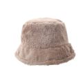 Korean Fashion Winter Furry Warm Bucket Hats For Women Lady Cute Plush Solid Color Windproof Thicken Outdoor Fisherman Cap Hat. 