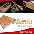 Glossy Wood Grain Self Adhesive Vinyl Film Sticker for All Car, Bike, Interior Design, Floor, Kitchen Furniture | Gloss Film Vinyl Sticker-60 inc/12inc.