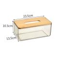 Premium Clear Tissue Box Organizer Portable Toilet Paper Holder for Living Room Home Napkin Storage Solution. 