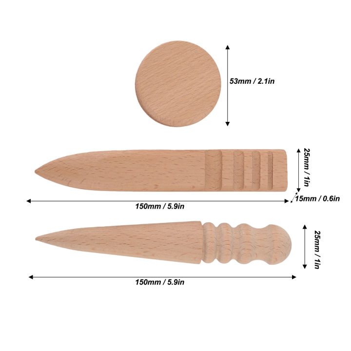 Leather Grinding Stick Leather Edges Burnisher Beech Wood Accurate Control for Handicrafts Making