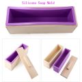 【happy one】Rectangle Silicone Loaf Mold Wooden Box DIY Making For Making Loaf Swirl Soap Moulds（Without woodbox）. 