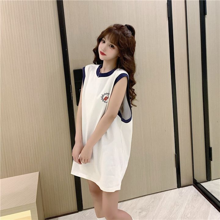 Vest%20Women's%20Summer%20Outer%20Wear%20Sleeveless%20T%20T-shirt%20ins%20Trendy%20Loose%20Korean%20Harajuku%20Style%20Waistcoat%20Unique%20Design%20Mid-Length%20-%20Image%203