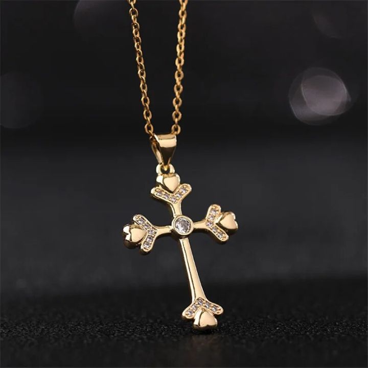 Vintage%20Punk%20Zircon%20Cross%20Pendant%20Necklace%20Stainless%20Steel%20Fashion%20Choker%20Collar%20Jewelry%20Birthday%20Gifts%20For%20Women%20Girls%20-%20Image%204