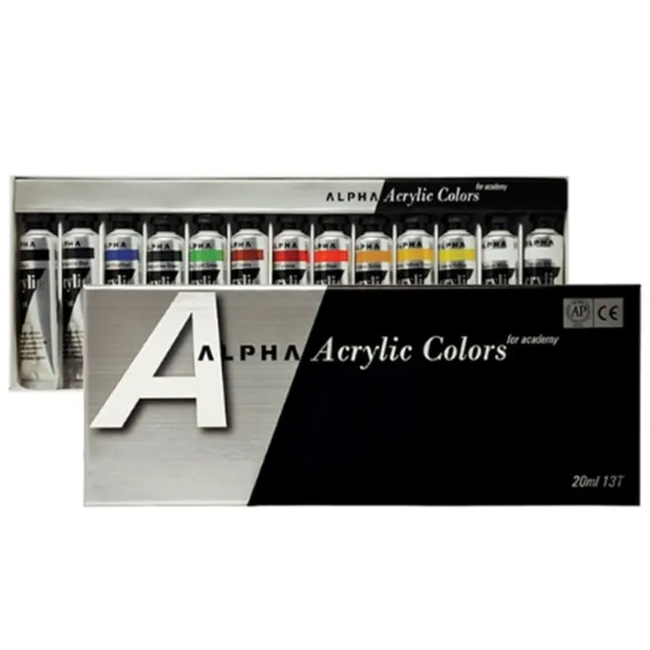 Alpha%20Silver%20Label%20Acrylic%20Paint%20Set%20(20ml,%2012%20Colours)for%20Artist%20and%20Academy%20-%20Image%202