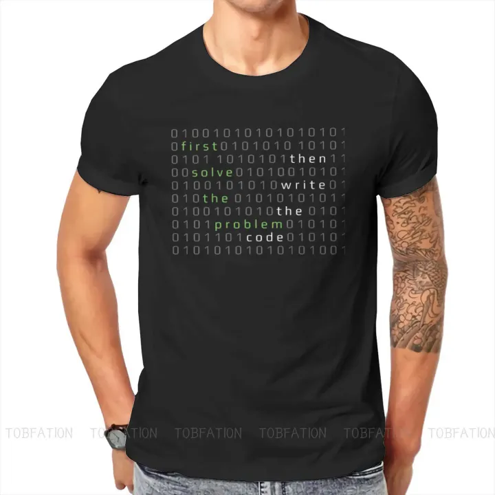 First Solve Problem Write Code TShirt For Men Software Developer IT Programmer Geek Clothing T Shirt Comfortable Printed Loose