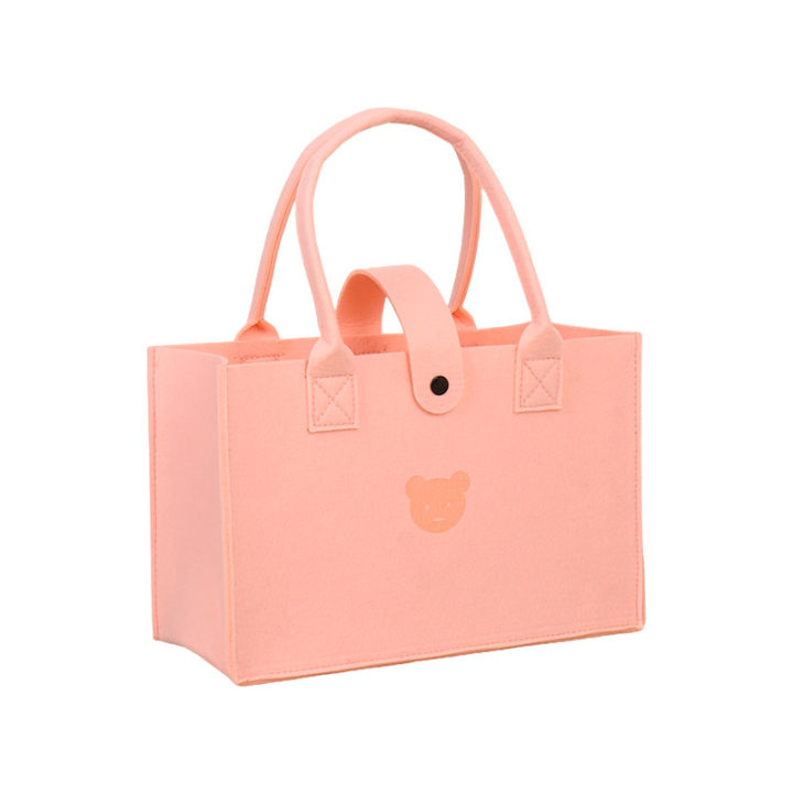 WholesaleinsSimple%20Bear%20Felt%20Handbag%20Large%20Capacity%20Totes%20Cute%20Cartoon%20Pure%20Color%20Thickened%20Felt%20Bag%20-%20Image%206