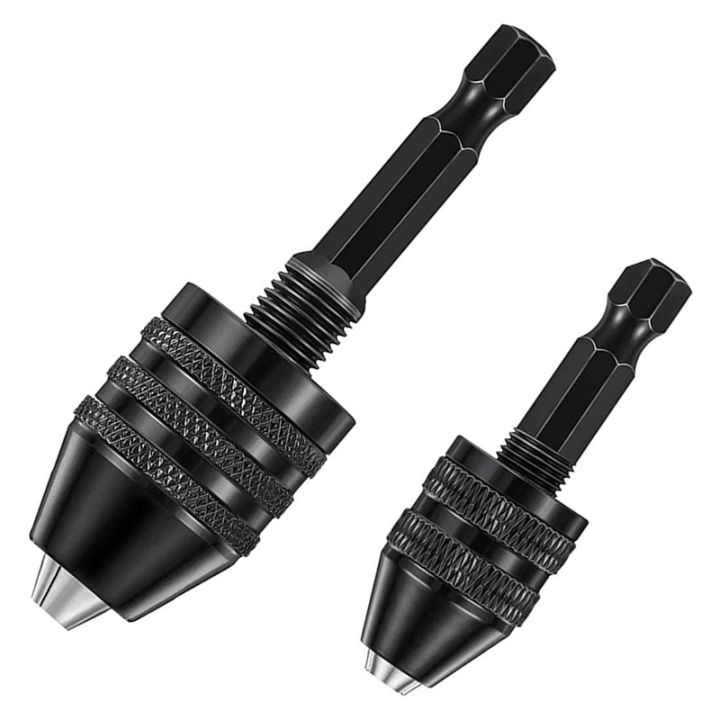 2Pcs Hex Shank Keyless Drill Chuck, Screwdriver Converter Drill