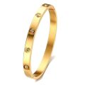High-quality gold-plated valentine's day birthday jewelry gifts women bracelets & bangles stainless steel couple bracelet.