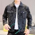 Vintage Jacket Men Streetwear Brand Letter Print Jacket Men Luxury Slim Fall Men Jeans Jacket Denim Designer Jaquetas Masculino.