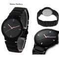 GHDF Men's Black Stainless Steel Watch with RAOLIAS Hands for Men. 
