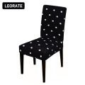 Black Color Chair Cover Stretch Universal Dining Seat Covers Printed Chair Covers For Kitchen Living Room Santa Home Decoration. 