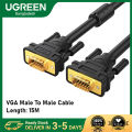 UGREEN VG101 (11634) VGA Male To Male Cable - 15M - Support 1080P FHD - Interference Protection - Broadly Compatible - Compatible for: ‎Projector, Monitor, Personal Computer. 