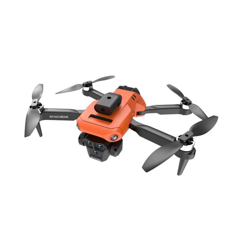 FLH Foldable K6 Max Brashless Tripple Camera with Wide Angle Obstacle Aviodence  Drone With Wide Angle HD 4K Dual Camera in Remote Control Intelligent Height