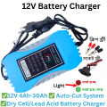 12V Battery Charger / 12V Dry Cell Battery Charger / 12V 4Ah-30Ah / 12V Battery Charger For Battery & Ac To Dc Adapter - Dc Pump.