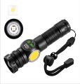 Rechargeable LED Flashlight with USB Output, 10W COB & 30W LED, 5000mAh Battery, Multi-Mode, 1500m Range, Universal Plug - New. 