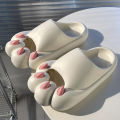 Cute Cat Claw Slipper for Women 2024 New Summer Outdoor Slides Shoes Funny Cartoon Paw Beach Female Slippers Designer Flip Flops. 