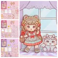 Handmade DIY Paper Puppet Toy Kawaii Anime Activity Toy Paper Movable Joint Paper Doll Cartoon Montessori Girls 3D Paper Doll Kids. 