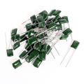 10Pcs- MYLAR 100V 2A223J GREEN Color Mylar 2A223J 223j 100V Polyester Film Capacitor Metallized 22nF Polypropylene Capacitors 2 Pin Leads Terminals Connections Leg. 