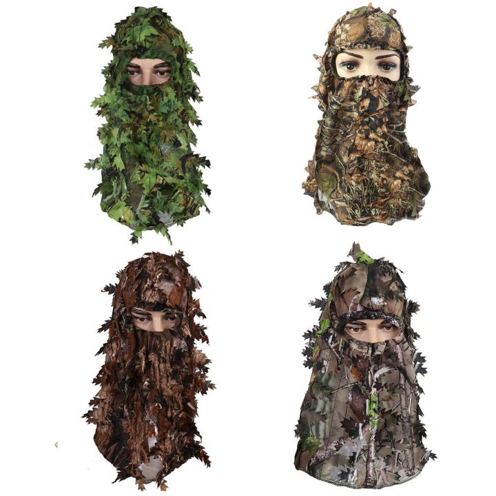 Camouflage Leafy Hat 3D Full Face Mask Headwear Turkey Camo Hunter Hunting Accessories
