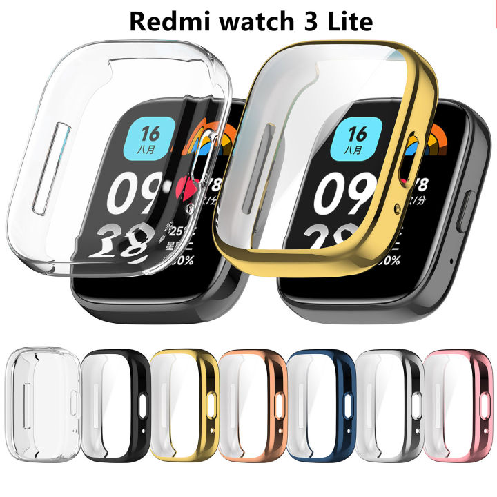 TPU Soft Protective Case For Xiaomi Redmi Watch 3 Lite Full Coverelaxrage Screen Protector For Redmi Watch 3 Active Smart Watch Bumpe