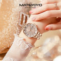 MATEYOYO Women Watches Diamond Casuals Retro Stainless Steel Strap Watches Quartz Watches Calendar Dial Luminous Pointer Watches 5ATM Waterproof Watches Business Wristwatch for Women Ladies. 