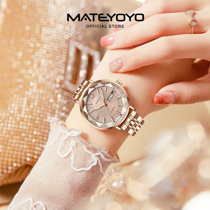MATEYOYO%20Women%20Watches%20Diamond%20Casuals%20Retro%20Stainless%20Steel%20Strap%20Watches%20Quartz%20Watches%20Calendar%20Dial%20Luminous%20Pointer%20Watches%205ATM%20Waterproof%20Watches%20Business%20Wristwatch%20for%20Women%20Ladies%20-%20Image%206