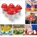 Non Stick Silicone Egg Cooker Hard Boiled Without The Shell 6pcs Make Delicious Egg Dishes. 