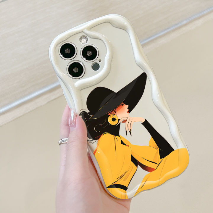 Jizetin%20for%20Redmi%2013%20Xiaomi%20Poco%20M6%204G%20Back%20Cover%20Fashion%20Queen%20Cream%20Wavy%20Edge%20Soft%20Silicone%20Phone%20Case%20-%20Image%208