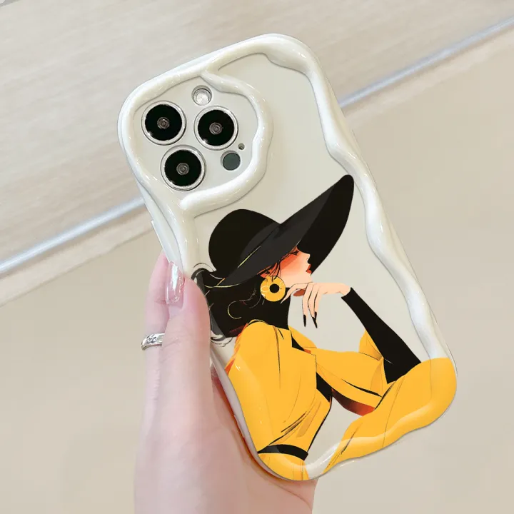 Jizetin%20for%20Redmi%2013%20Xiaomi%20Poco%20M6%204G%20Back%20Cover%20Fashion%20Queen%20Cream%20Wavy%20Edge%20Soft%20Silicone%20Phone%20Case%20-%20Image%208