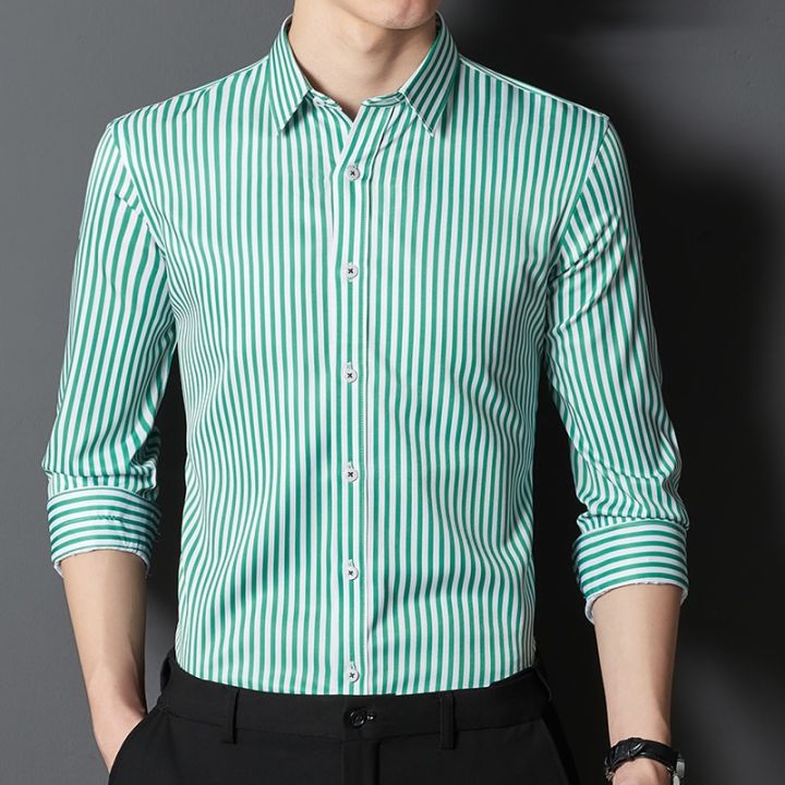 Men's%20Stretch%20Striped%20Shirt%20Long%20Sleeve%20Non%20Iron%20Button%20Up%20Stripe%20Business%20Formal%20Shirt%20Regular%20Fit%20Stylish%20Dress%20Shirts%20for%20Men%20-%20Image%203