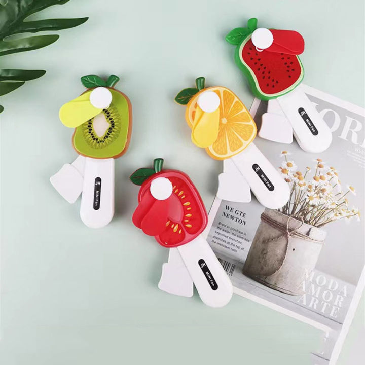 Fruit shaped hand press portable handheld small fan summer gift park