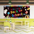 Welcome Back to School Banner, First Day of School Backdrop Banner ,Welcome Back to School Party Decorations Supplies.