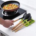 Kitchen Spoon Holders Fork Spatula Rack Shelf Organizer Plastic Spoon Rest Chopsticks Holder Non-Slip Spoons Pad Kitchen Utensil (1 PC) (Multi Color).