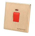 Super Star Glamour 32A DP Switch with Neon Socket Geyser Electrical Wall Power with Indicator.