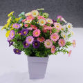 15 Heads Artificial Flowers Plastic Plants Wedding Garden In/Outdoor Decor Silk Daisy Plants Floral Arrangement Decors.