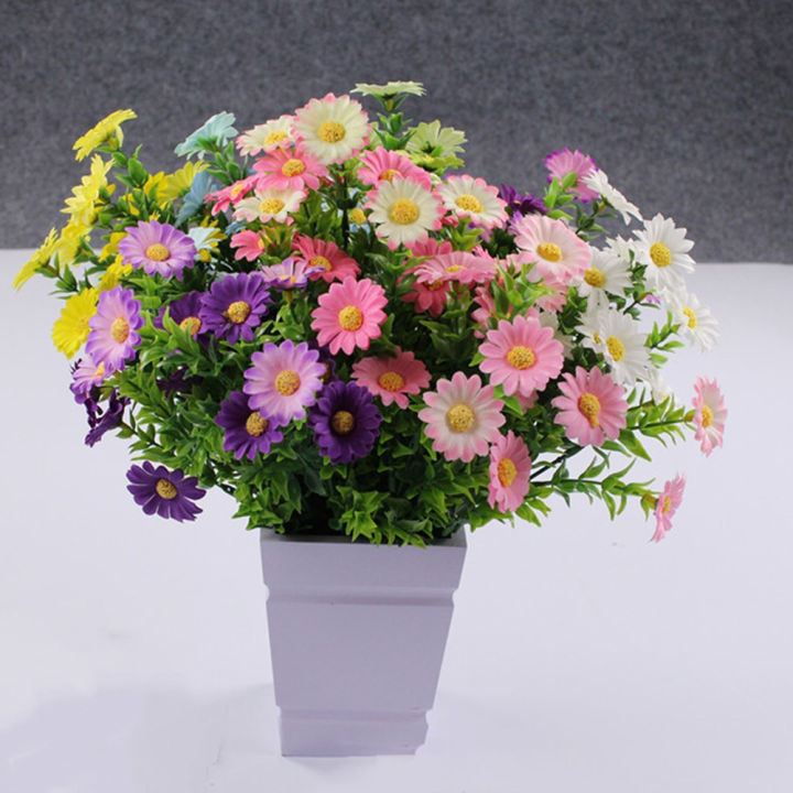 15%20Heads%20Artificial%20Flowers%20Plastic%20Plants%20Wedding%20Garden%20In/Outdoor%20Decor%20Silk%20Daisy%20Plants%20Floral%20Arrangement%20Decors%20-%20Image%203