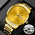 Stainless Steel Quartz Wrist Watch for Man Week Date Display Luminous Fashion Men's Watch.