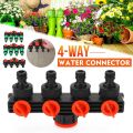 DIY No-Leakage Irrigation System Distributor Hose Splitter 4-Way Watering Splitter 4/7'' 8/11''. 