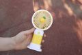 New Flower Cartoon Handheld Hanging Rope Small Fan for Students and Children USB Charging Portable Mini Fan. 